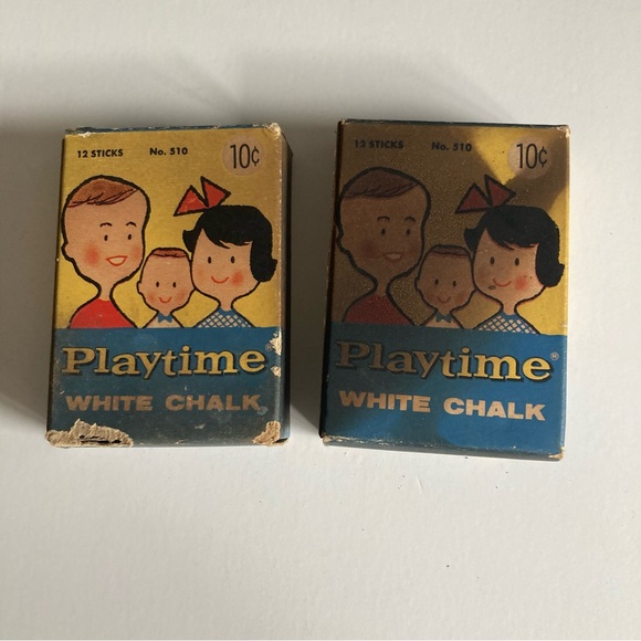 Playtime White Chalk Vintage Set of 2 With Chalk - Picture 2 of 4